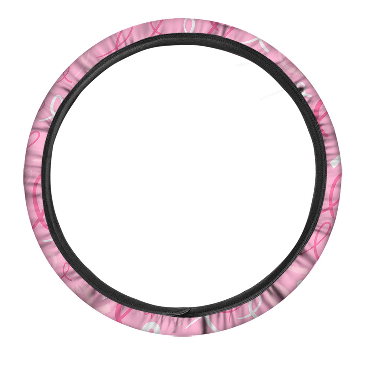Breast Cancer Ribbon Pink Print Pattern Car Steering Wheel Cover-grizzshop