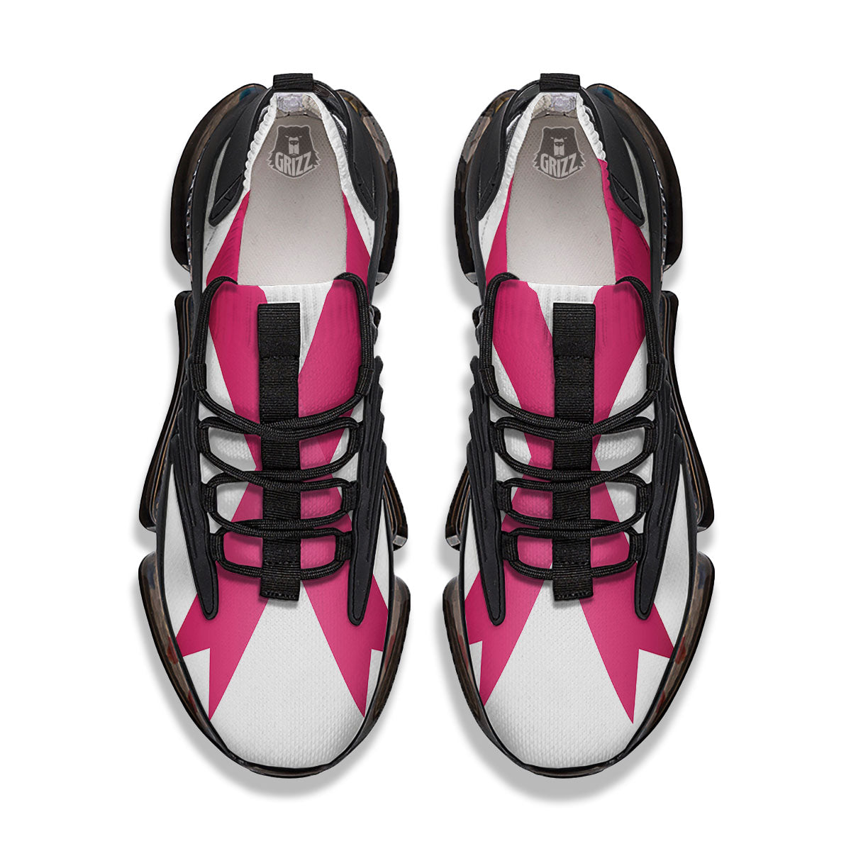 Breast Cancer White And Pink Print Black Gym Shoes-grizzshop