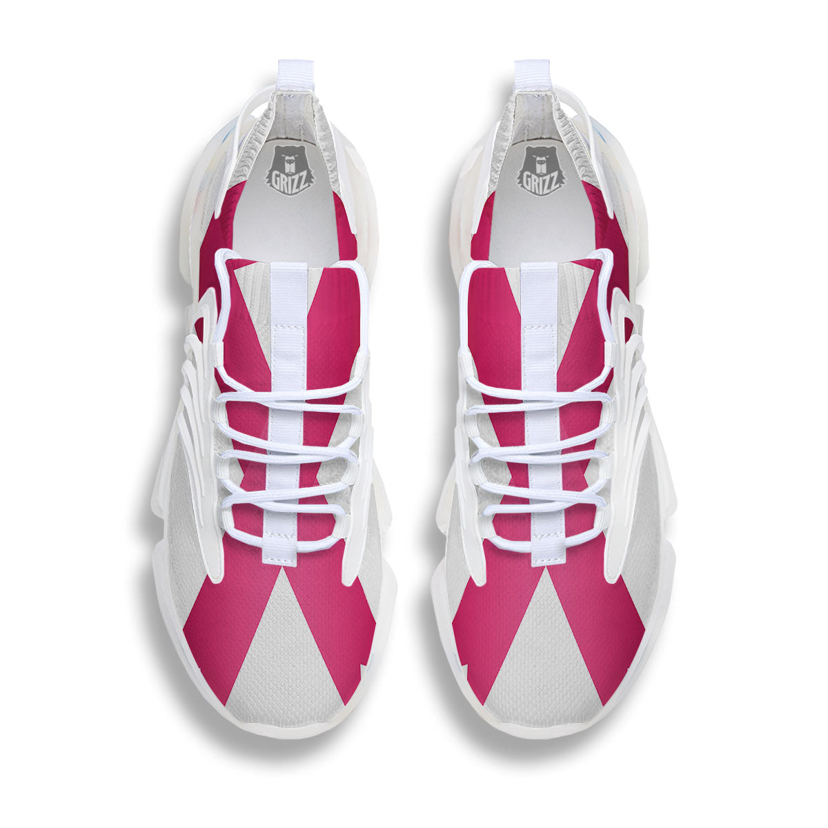 Breast Cancer White And Pink Print White Gym Shoes-grizzshop