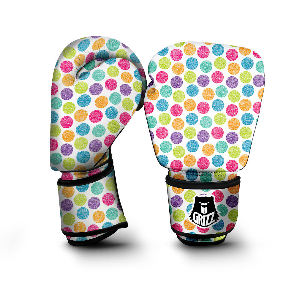 Bright Polka Dot Colorful Print Pattern Boxing Gloves-grizzshop