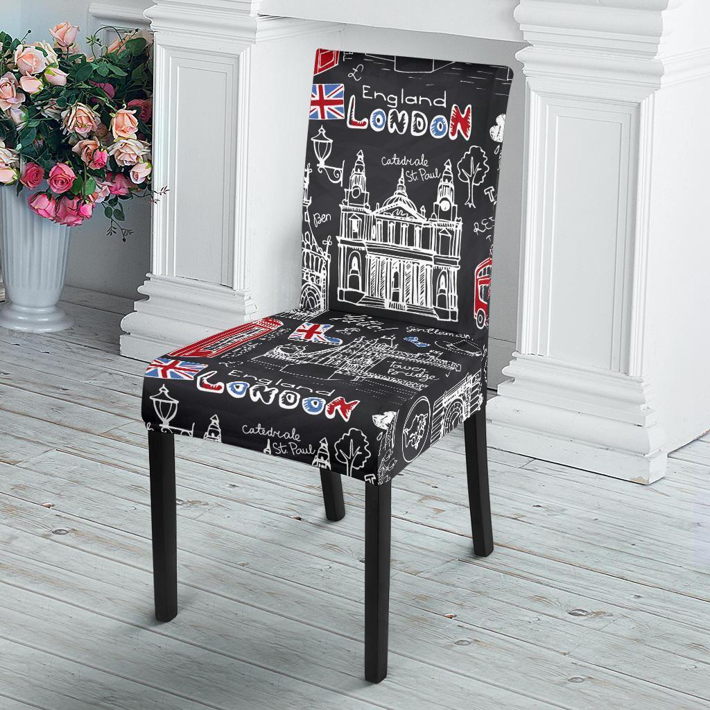 British Pattern Print Chair Cover-grizzshop