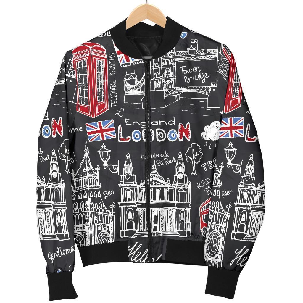 British Pattern Print Men's Bomber Jacket-grizzshop