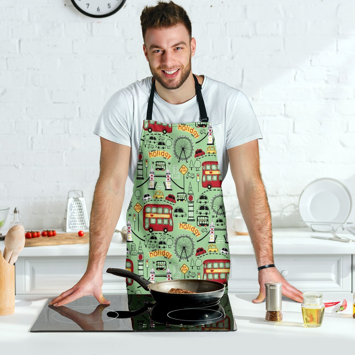 British Print Pattern Men's Apron-grizzshop