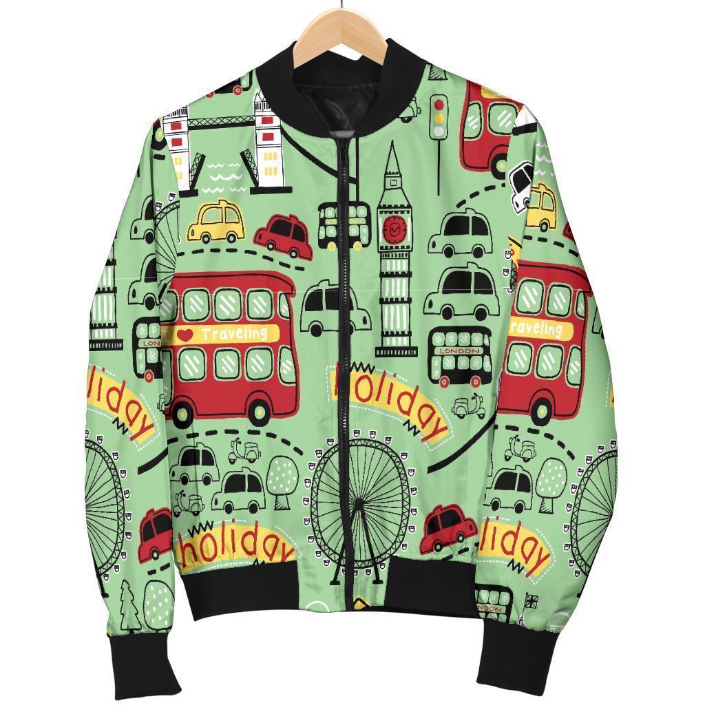 British Print Pattern Men's Bomber Jacket-grizzshop