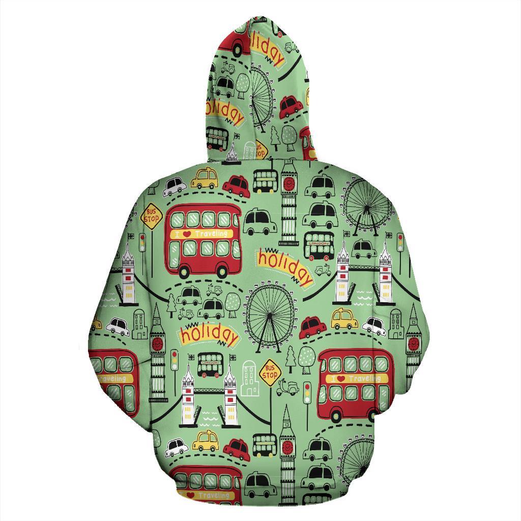 British Print Pattern Women Men Pullover Hoodie-grizzshop