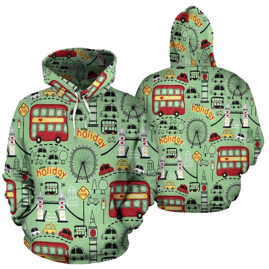 British Print Pattern Women Men Pullover Hoodie-grizzshop