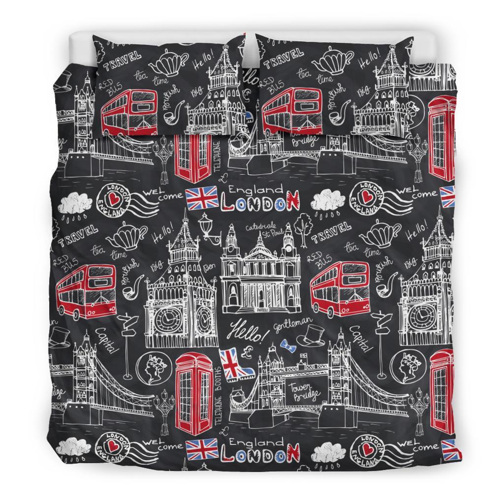 British Pattern Print Duvet Cover Bedding Set-grizzshop