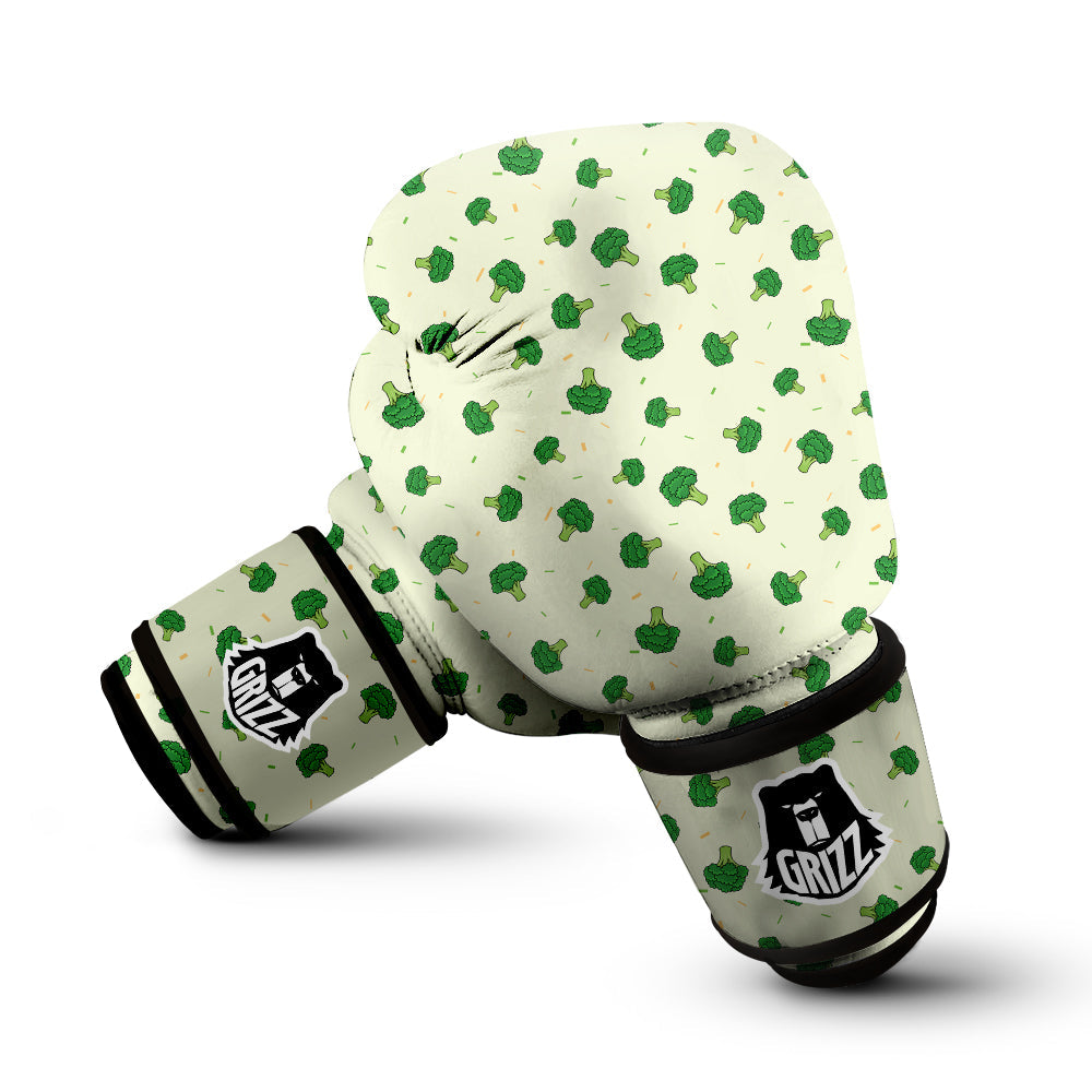 Broccoli Green Print Pattern Boxing Gloves-grizzshop