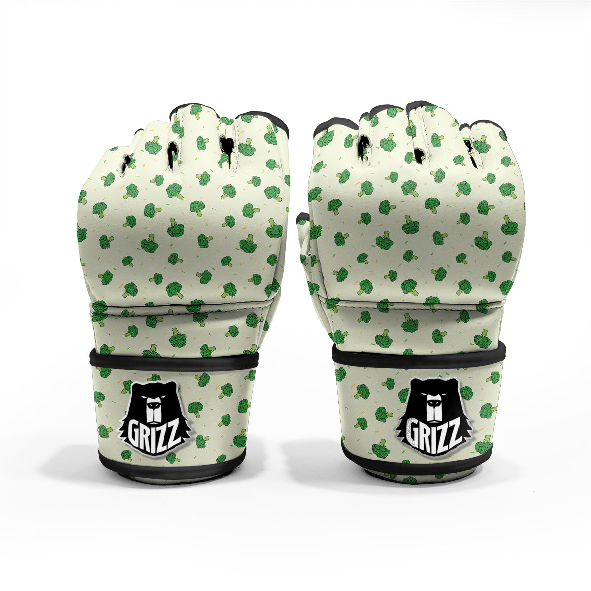 Broccoli Green Print Pattern MMA Gloves-grizzshop