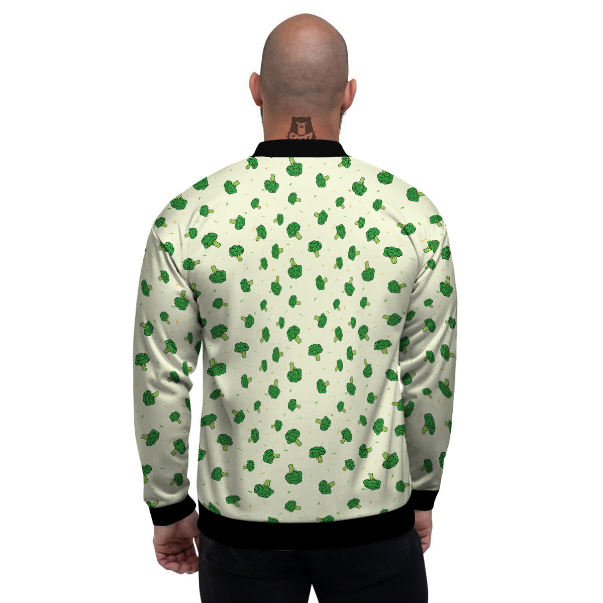 Broccoli Green Print Pattern Men's Bomber Jacket-grizzshop