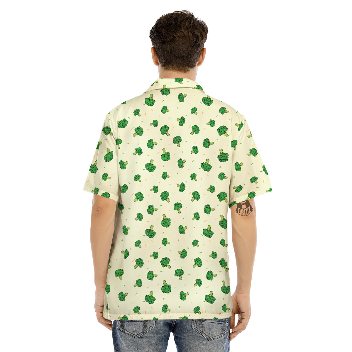 Broccoli Green Print Pattern Men's Hawaiian Shirt-grizzshop