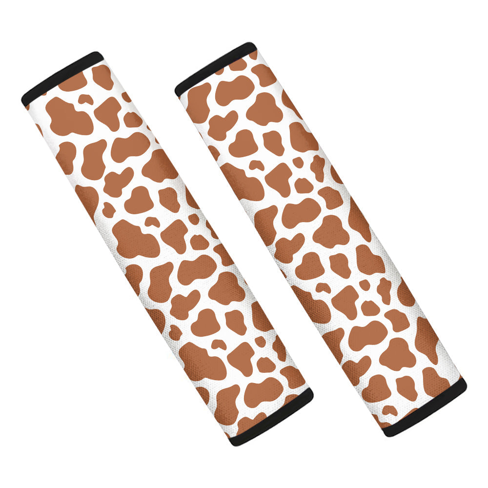 Bronze Cow Print Pattern Car Seat Belt Cover-grizzshop