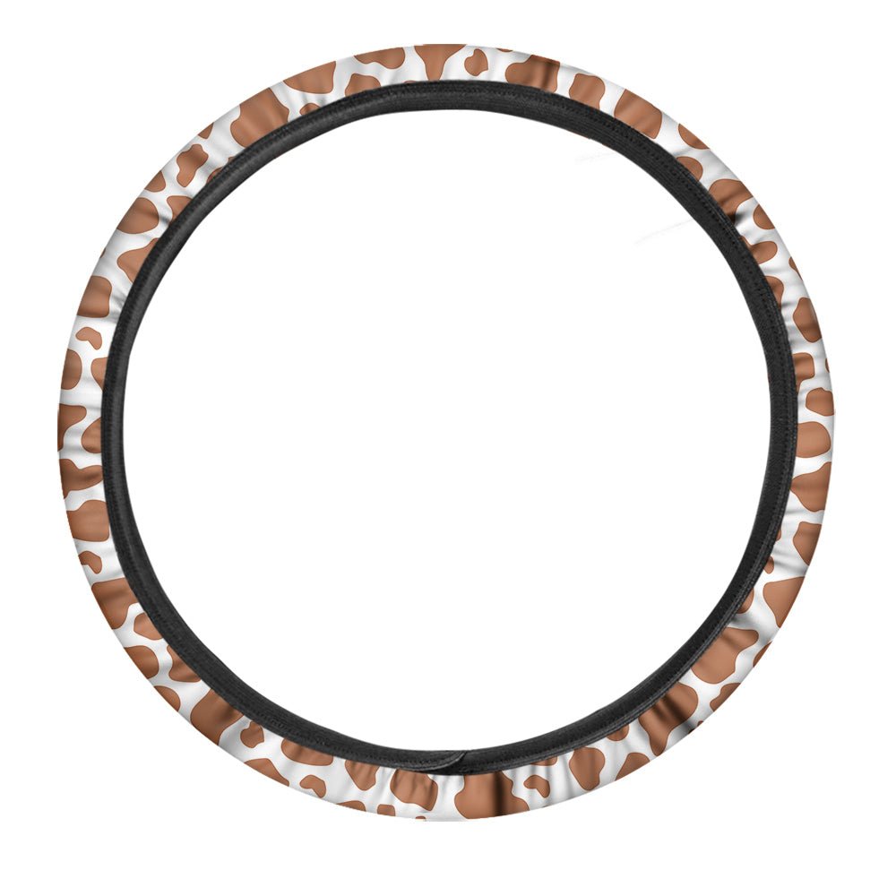 Bronze Cow Print Pattern Car Steering Wheel Cover-grizzshop