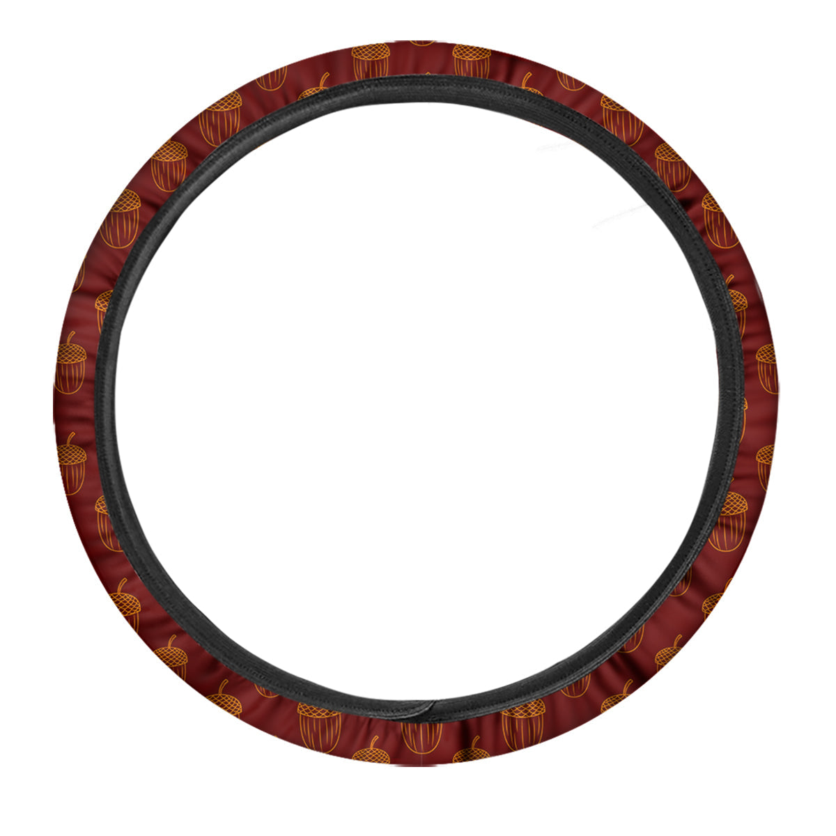 Brown Acorn Print Pattern Car Steering Wheel Cover-grizzshop