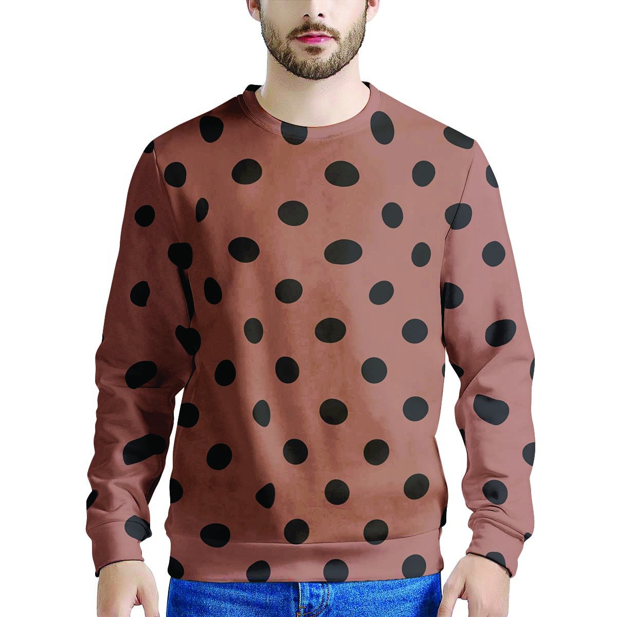 Green And Black Polka Dot Men's Sweatshirt