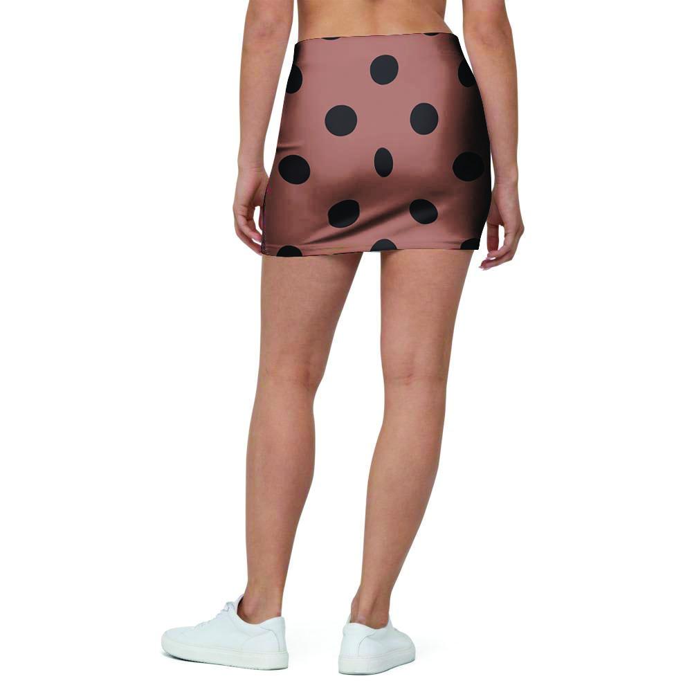 Brown And Black Polka Dot Mini Skirt-grizzshop