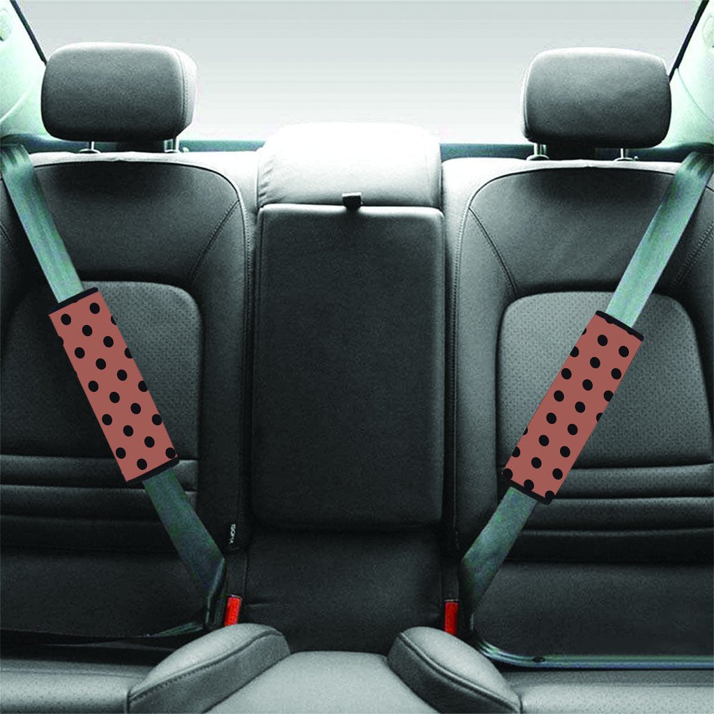 Brown And Black Polka Dot Seat Belt Cover-grizzshop