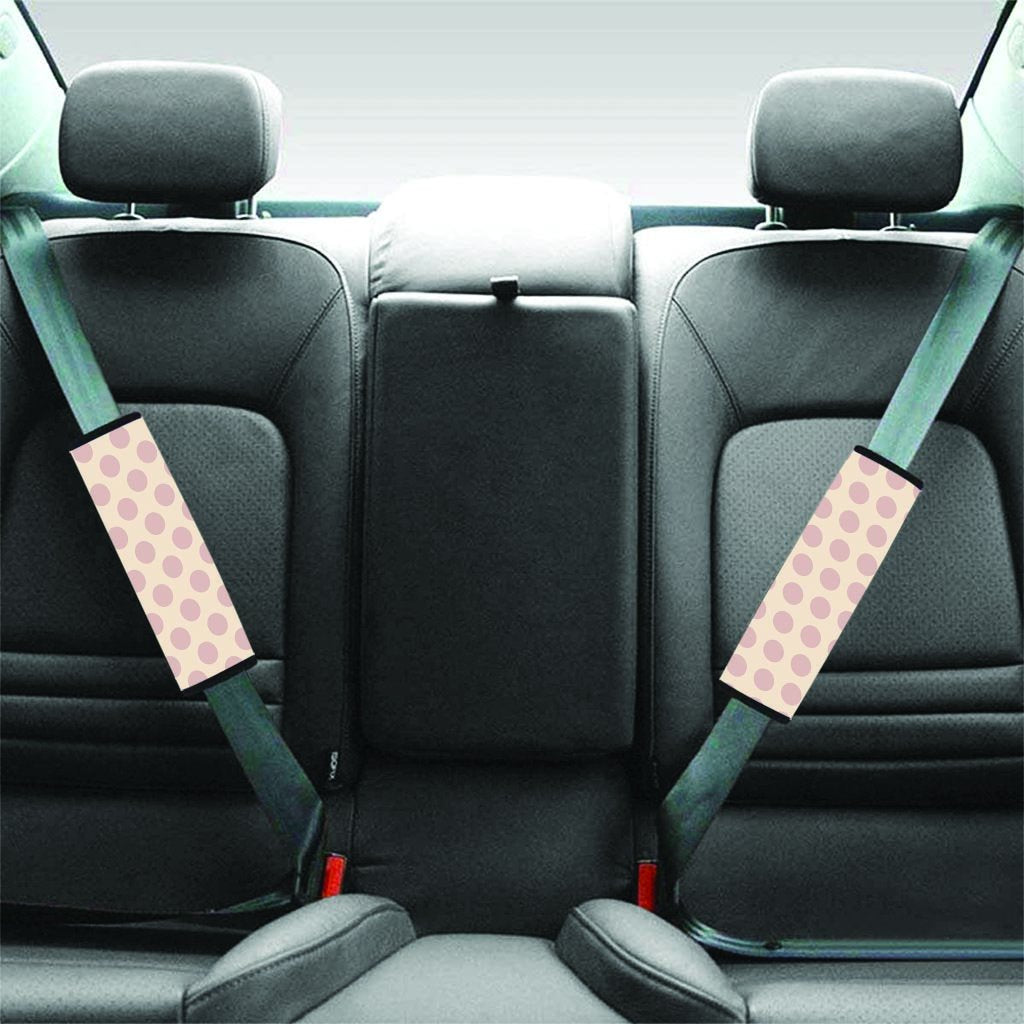 Brown And Cream Polka Dot Seat Belt Cover-grizzshop
