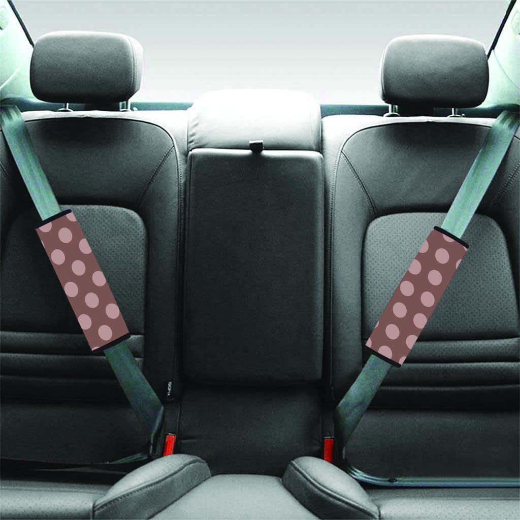 Brown And Tan Polka Dot Seat Belt Cover-grizzshop