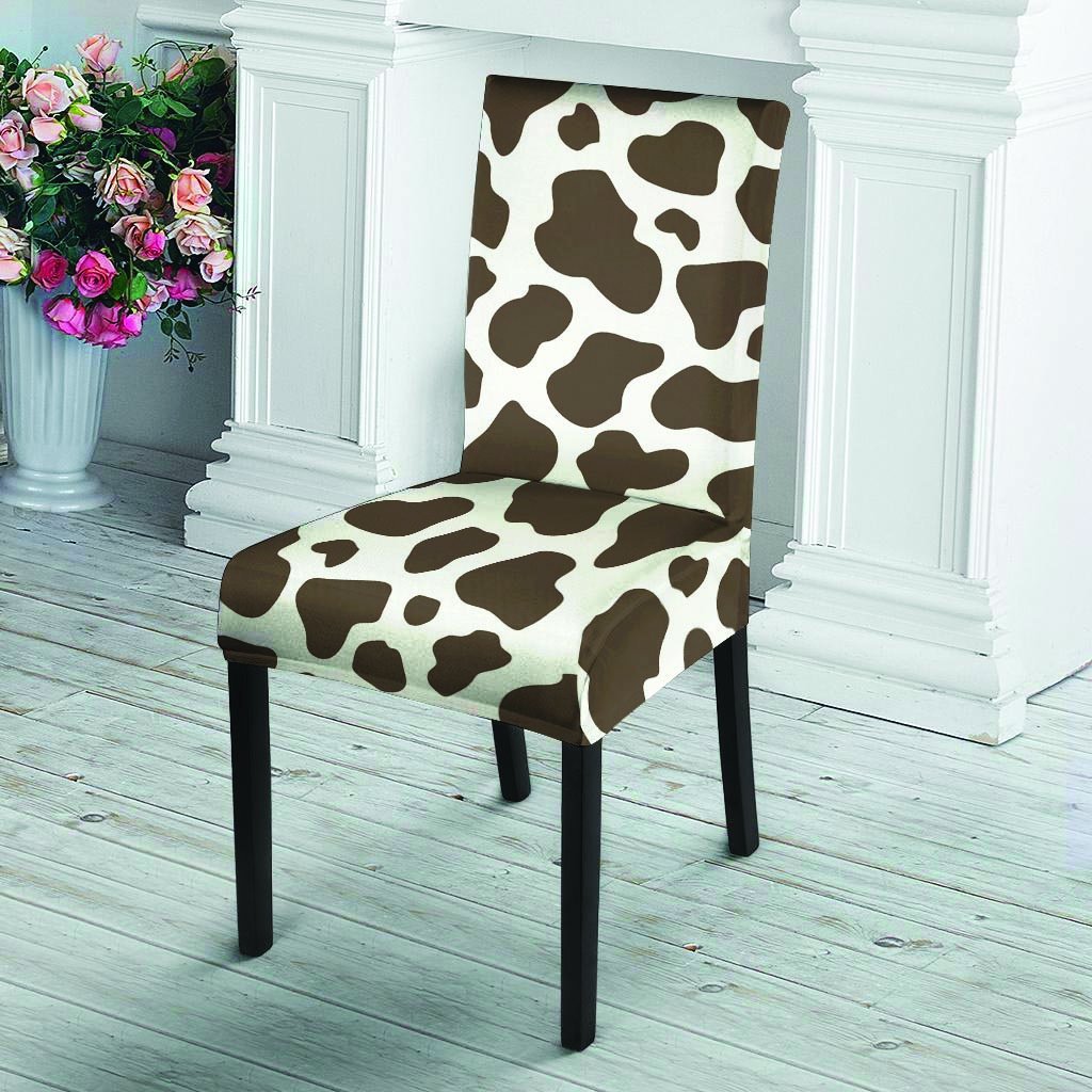 Brown And White Cow Print Chair Cover-grizzshop