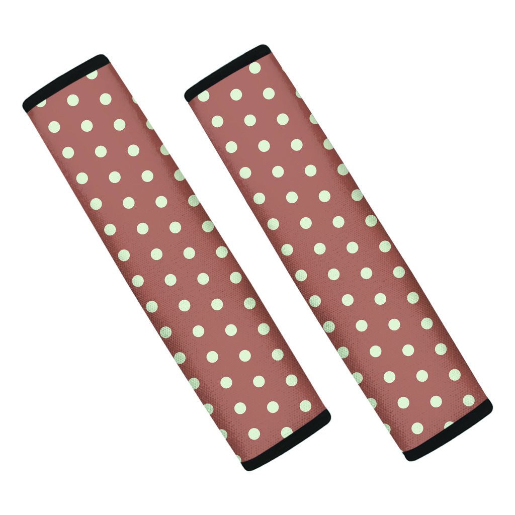 Brown And White Polka Dot Seat Belt Cover-grizzshop