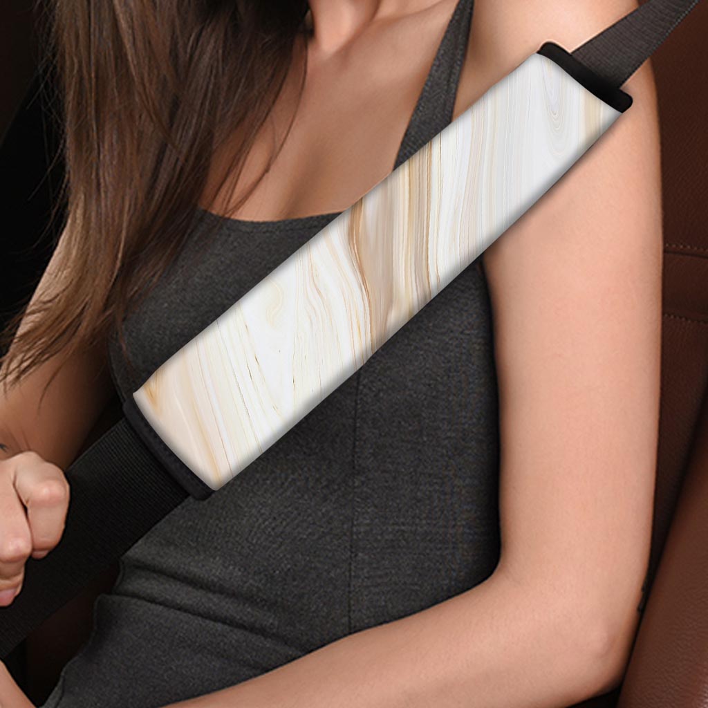 Brown Beige Marble Seat Belt Cover-grizzshop