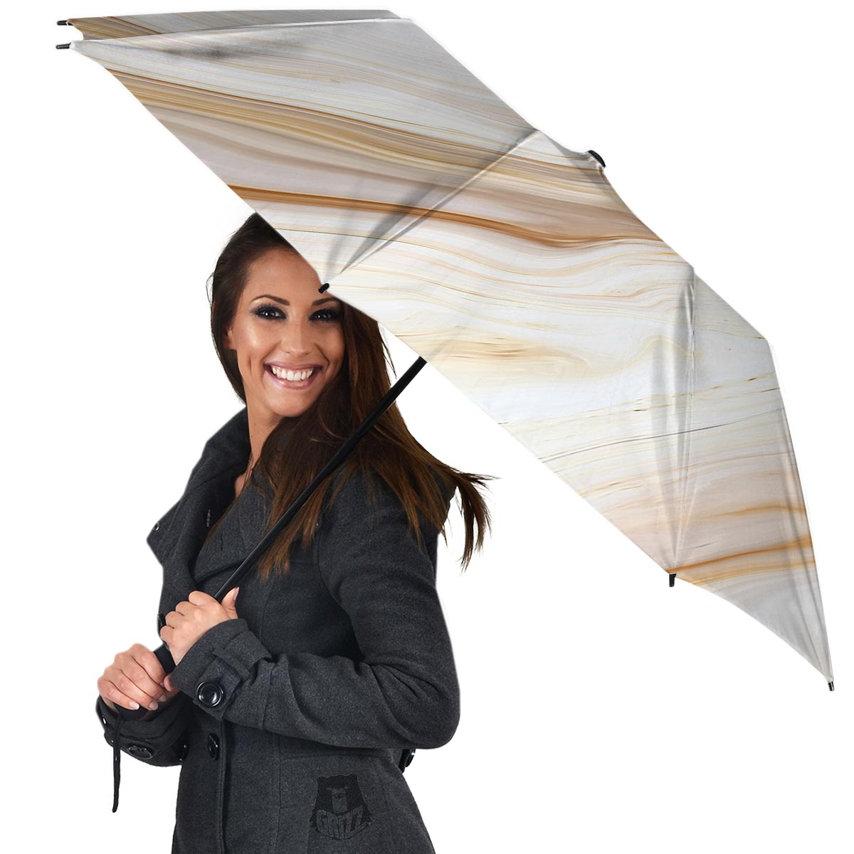 Brown Beige Marble Umbrella-grizzshop