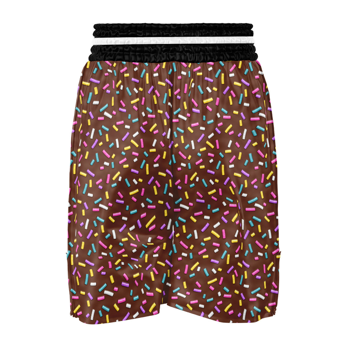 Brown Candy Sprinkles Sweet Print Pattern Boxing Shorts-grizzshop