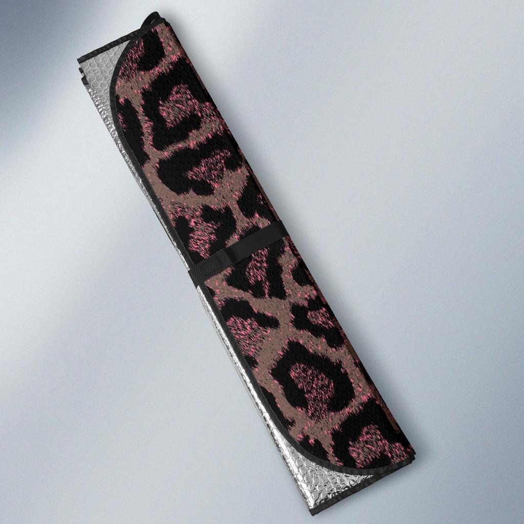 Brown Cheetah Leopard Pattern Print Car Sun Shade-grizzshop