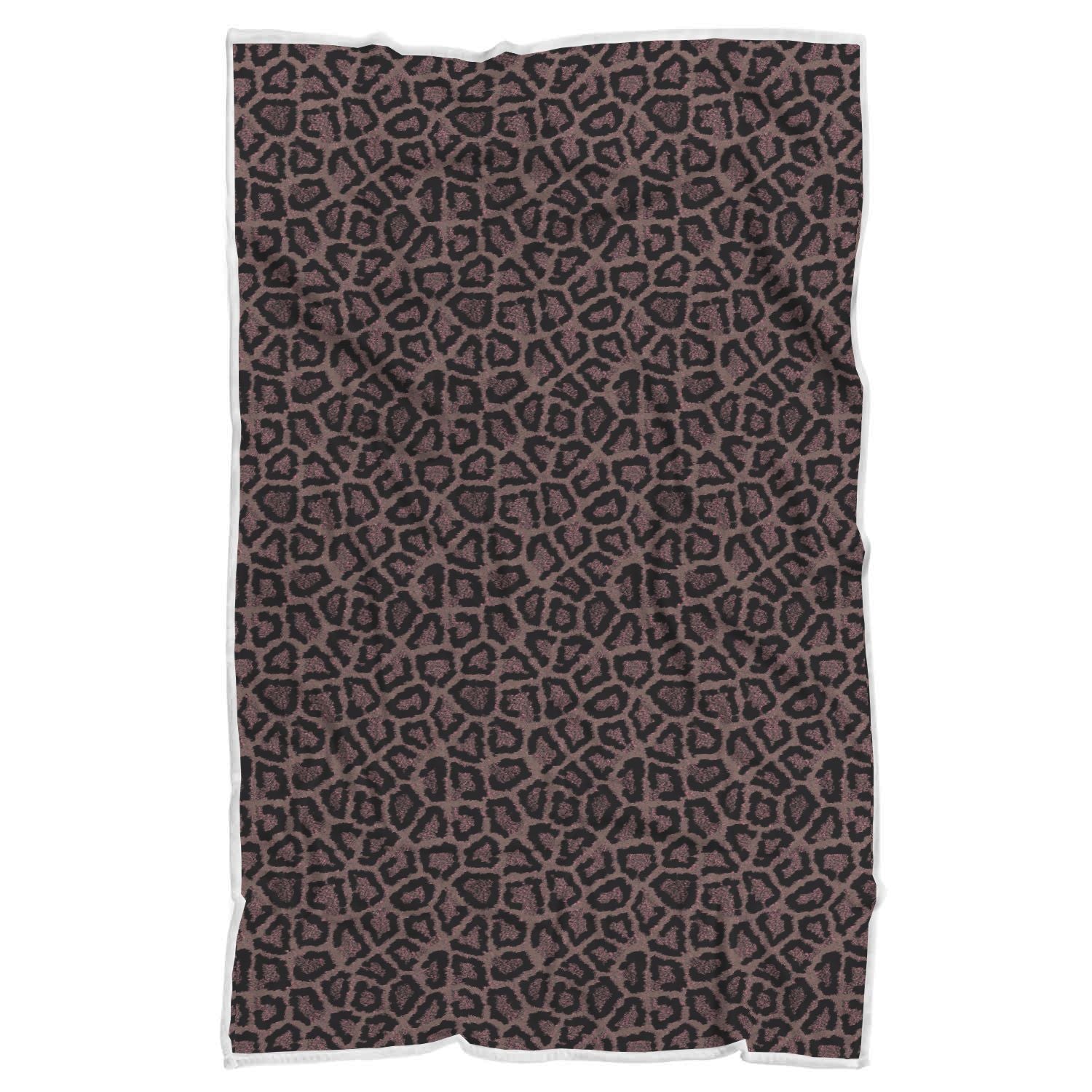Brown Cheetah Leopard Pattern Print Throw Blanket-grizzshop