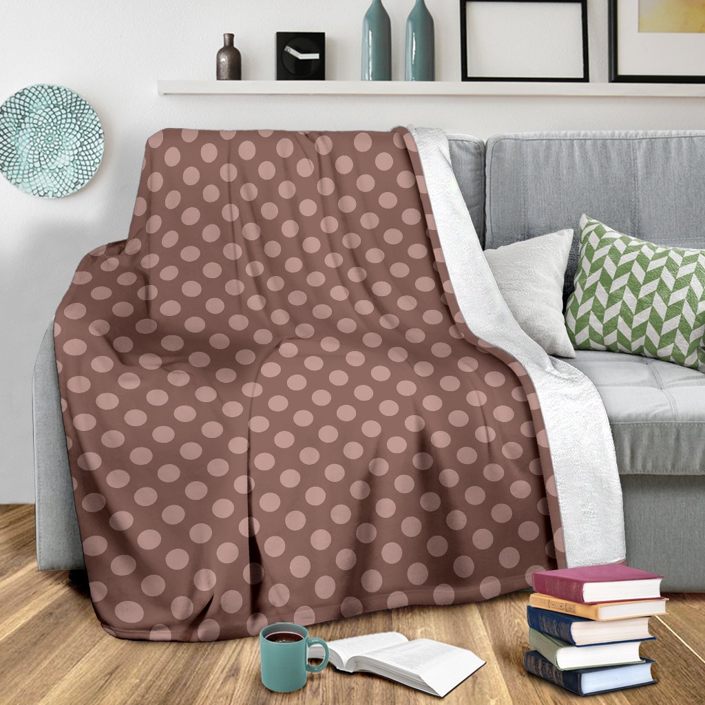 Brown Chocolate Polka dot Pattern Print Blanket-grizzshop