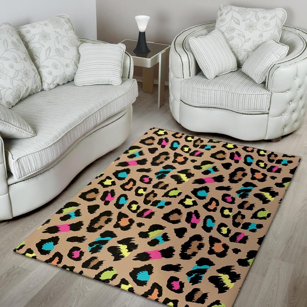 Brown Colorful Cheetah Print Floor Mat-grizzshop