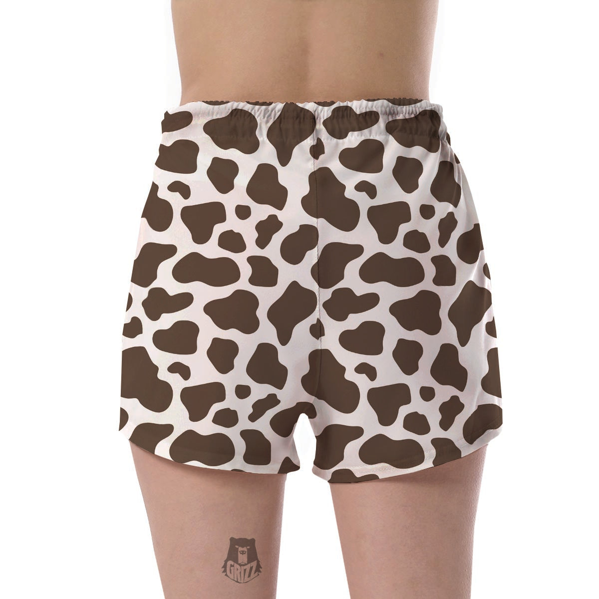 Brown Cow Pattern Print Women's Shorts-grizzshop