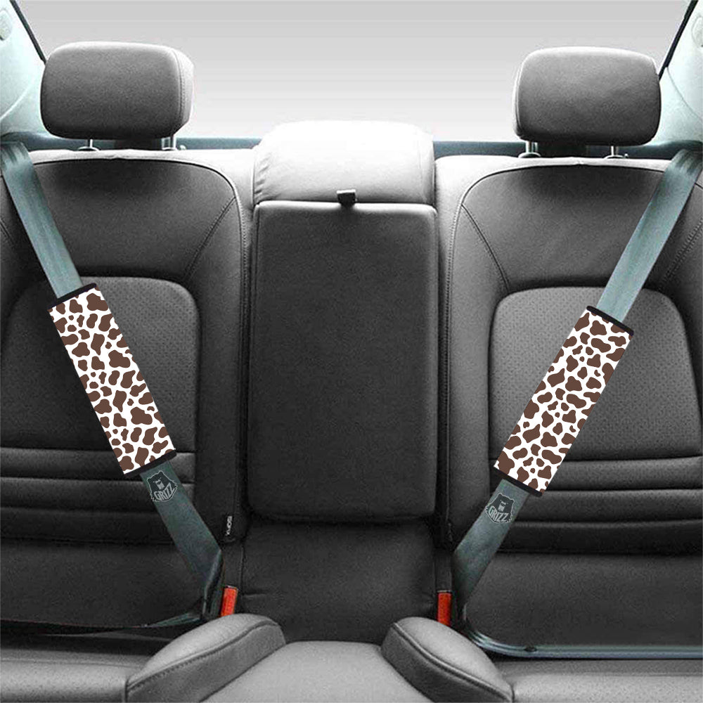 Brown Cow Print Pattern Car Seat Belt Cover-grizzshop