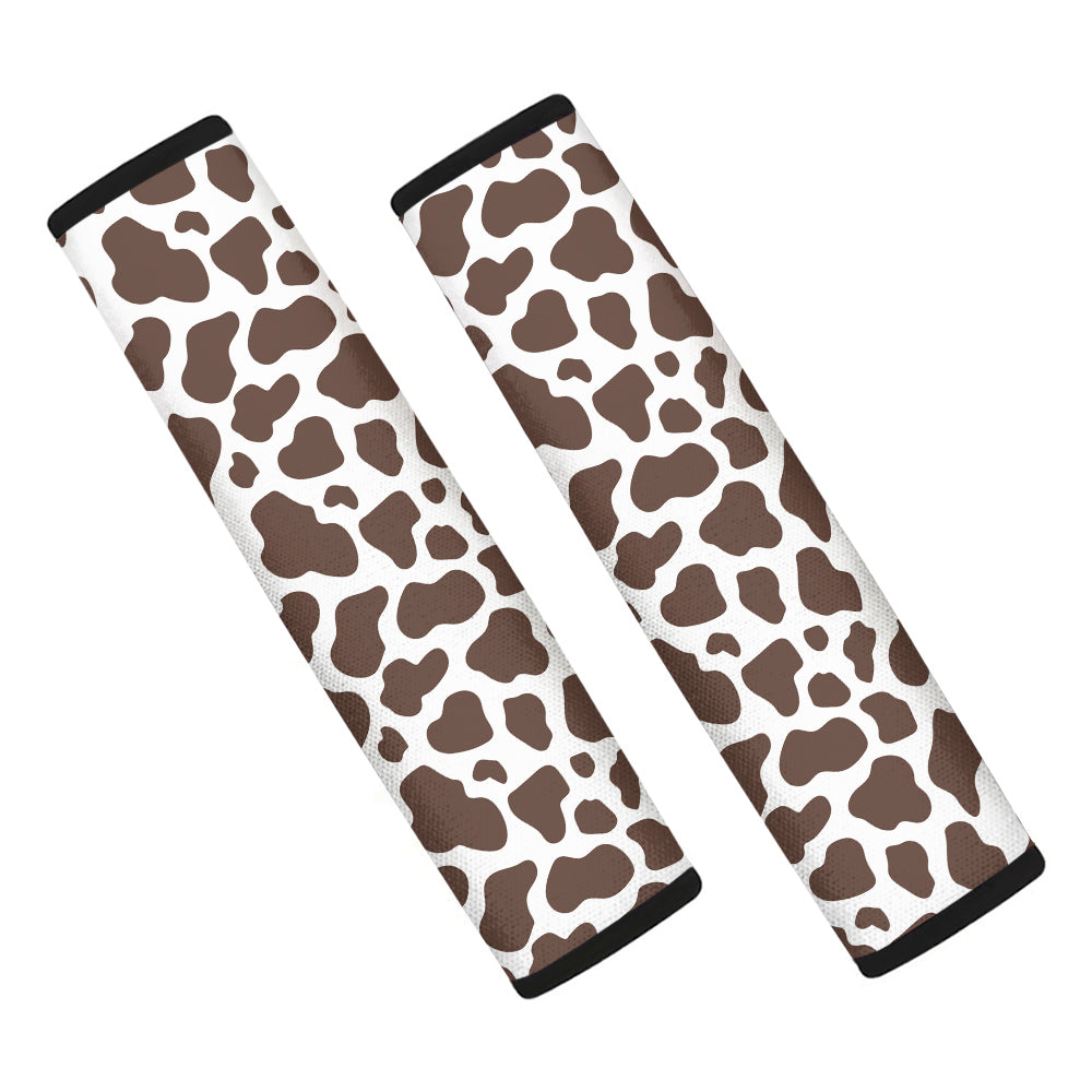 Brown Cow Print Pattern Car Seat Belt Cover-grizzshop