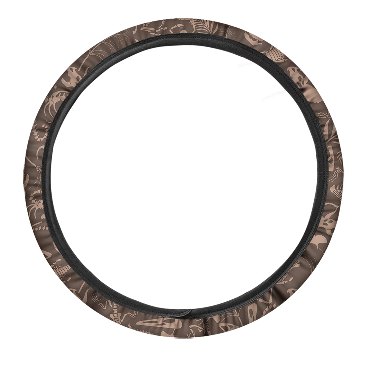 Brown Fossil Print Pattern Car Steering Wheel Cover-grizzshop