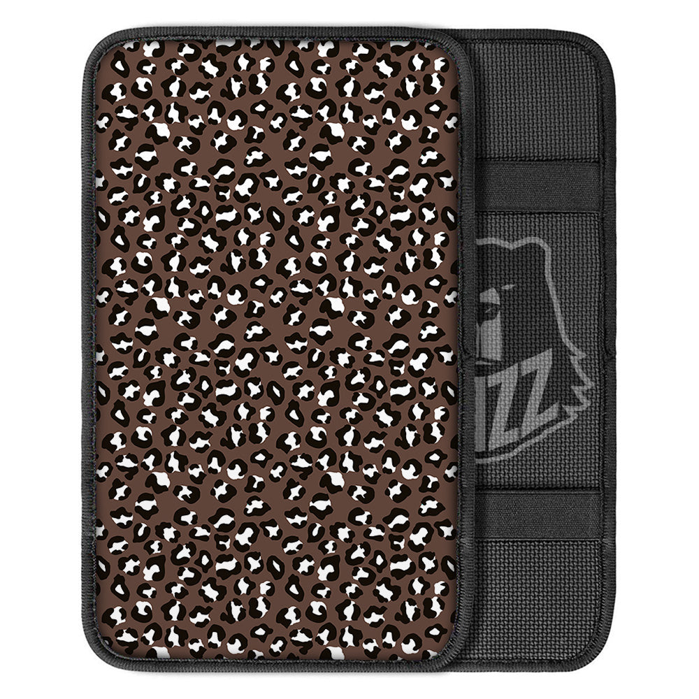 Brown Leopard Print Pattern Car Center Console Cover-grizzshop