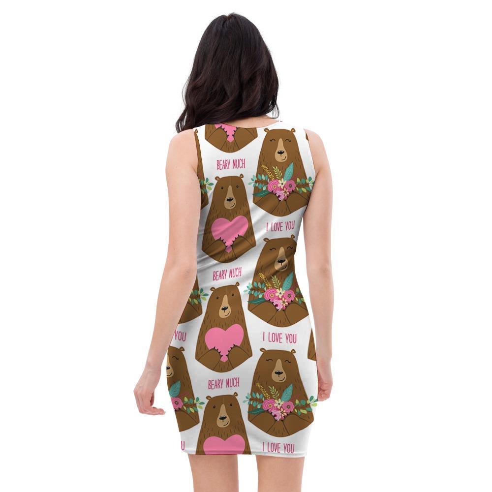 Brown Mama Bear Bodycon Dress-grizzshop