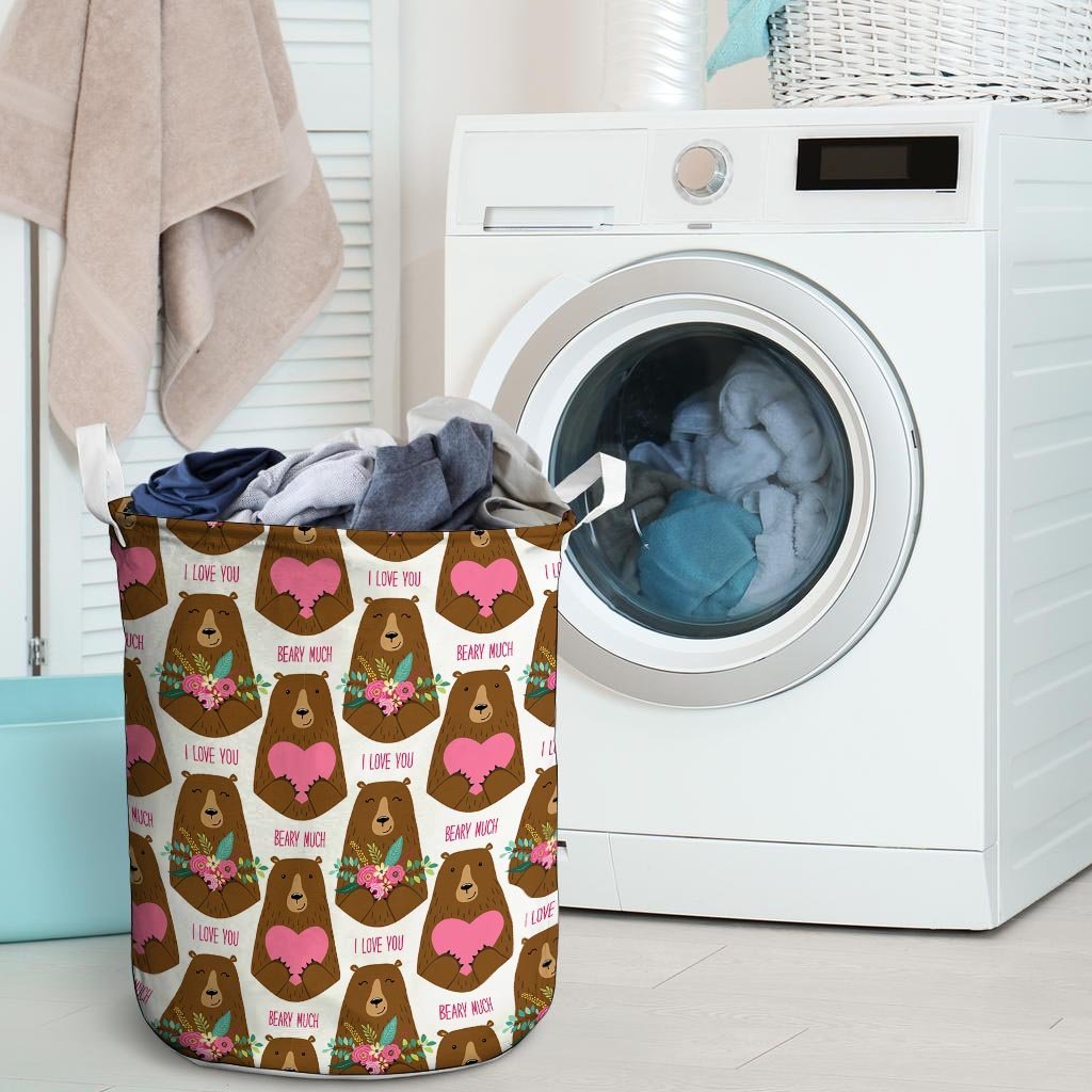 Brown Mama Bear Laundry Basket-grizzshop
