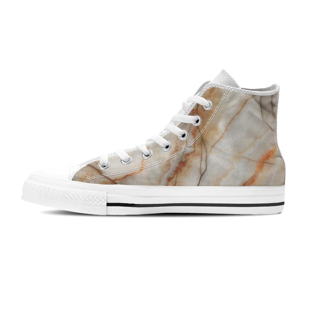Brown Marble Women's High Top Shoes-grizzshop