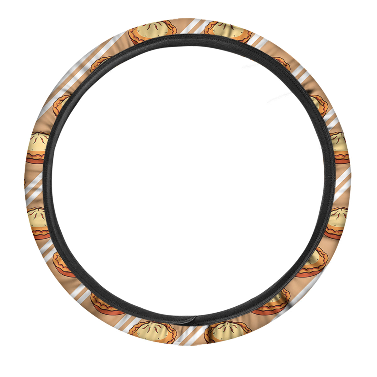 Brown Pie Crumble Print Pattern Car Steering Wheel Cover-grizzshop