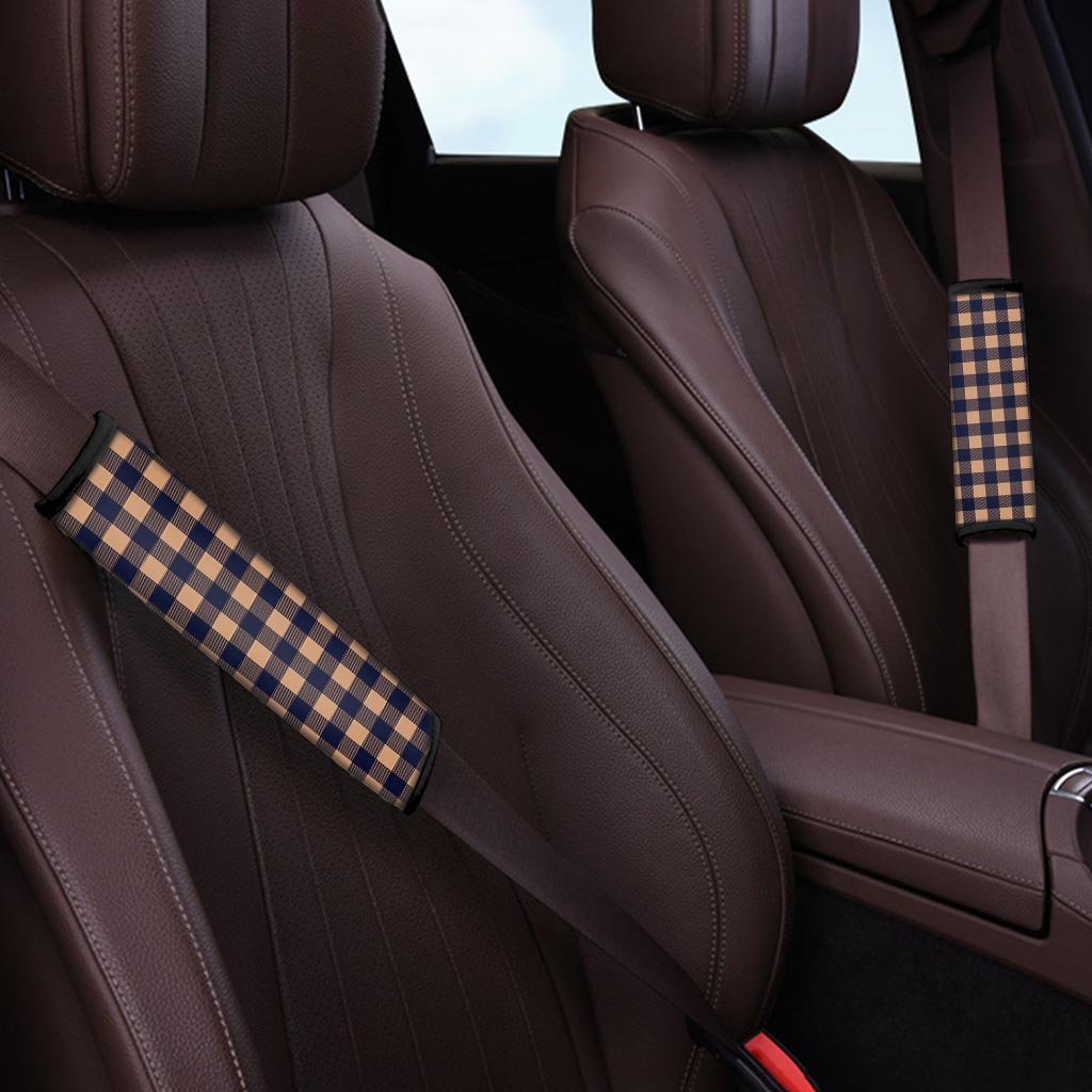 Brown Plaid Seat Belt Cover-grizzshop