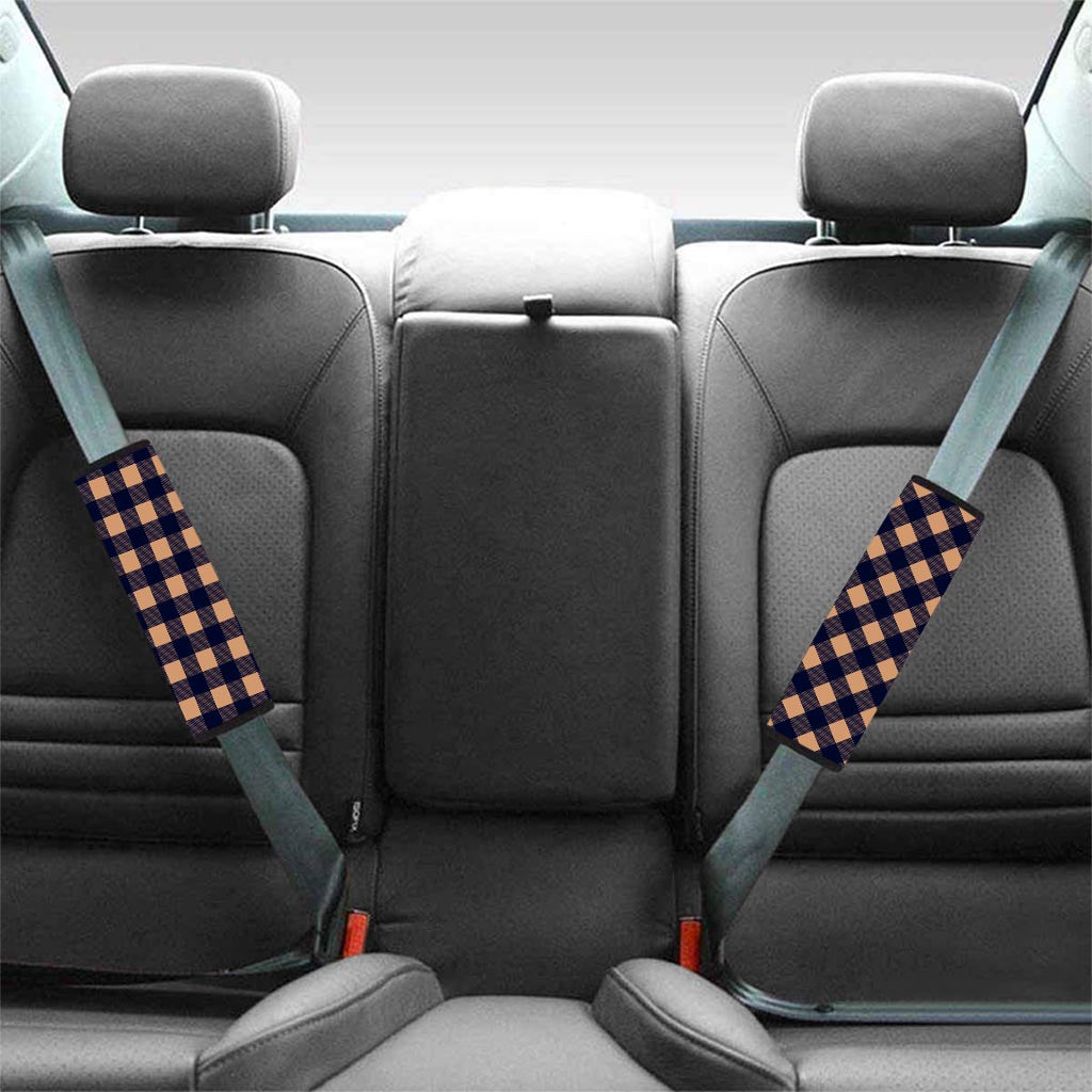 Brown Plaid Seat Belt Cover-grizzshop