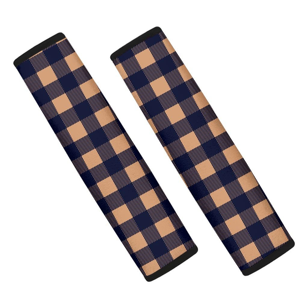 Brown Plaid Seat Belt Cover-grizzshop