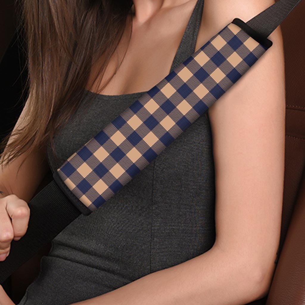 Brown Plaid Seat Belt Cover-grizzshop