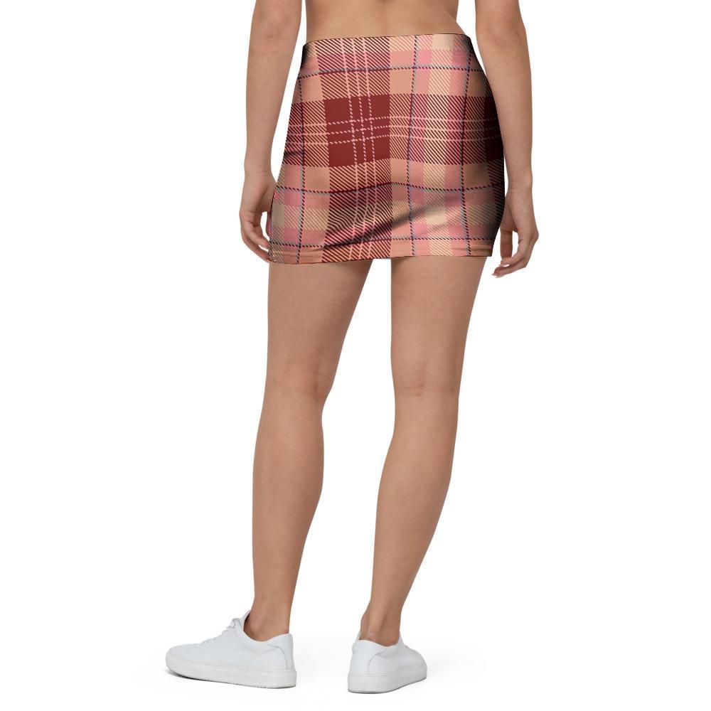 Brown Plaid Tartan Mini Skirt-grizzshop