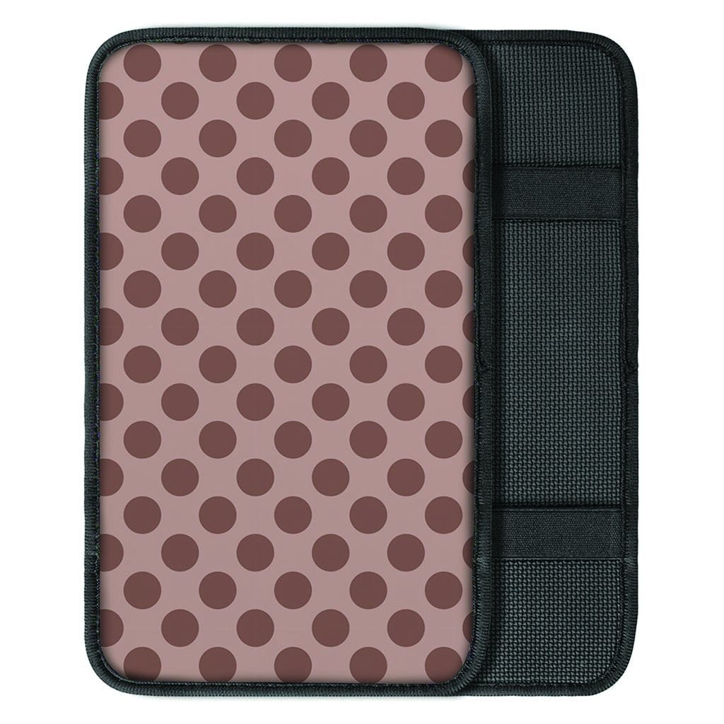Brown Polka Dot Car Console Cover-grizzshop