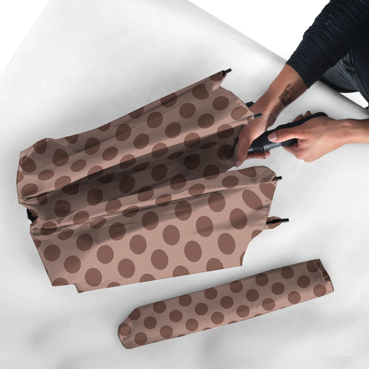 Brown Polka Dot Umbrella-grizzshop