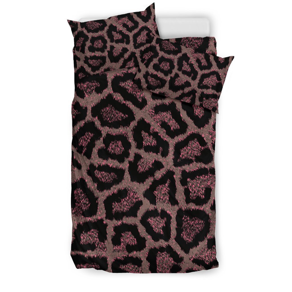 Brown Cheetah Leopard Pattern Print Duvet Cover Bedding Set-grizzshop