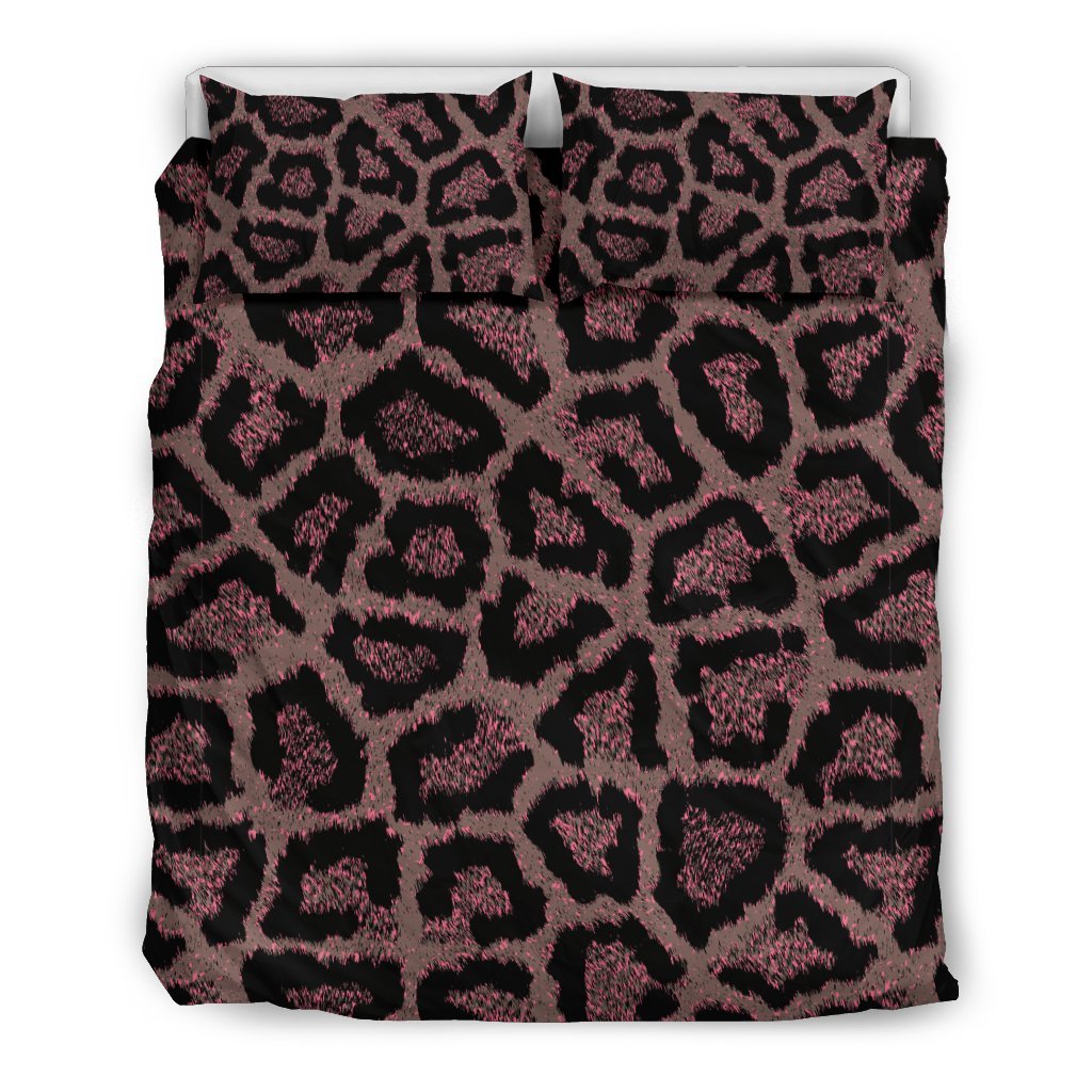 Brown Cheetah Leopard Pattern Print Duvet Cover Bedding Set-grizzshop